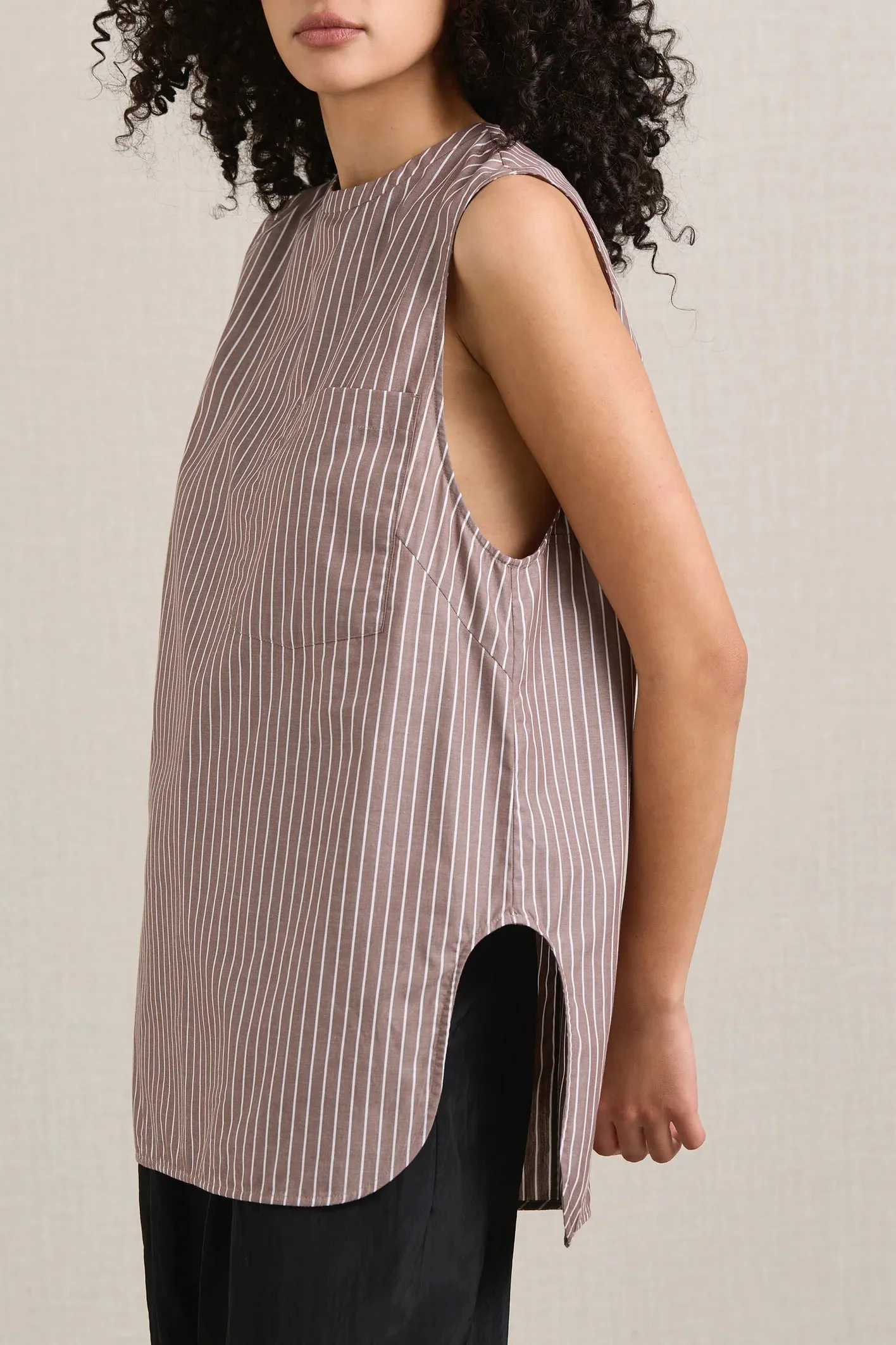 A.Emery The Wolfe Shirt - Mocha Stripe