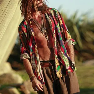 Bohemian Casual Printed Shirt Men