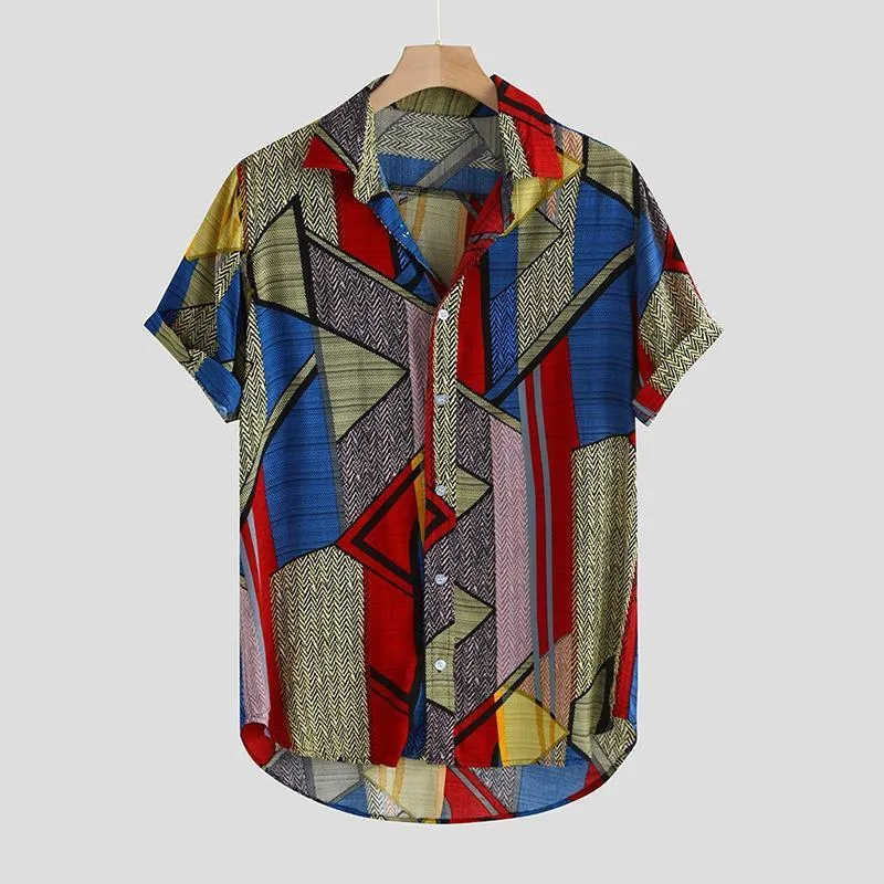 Colorful Striped Geometric Casual Shirt
