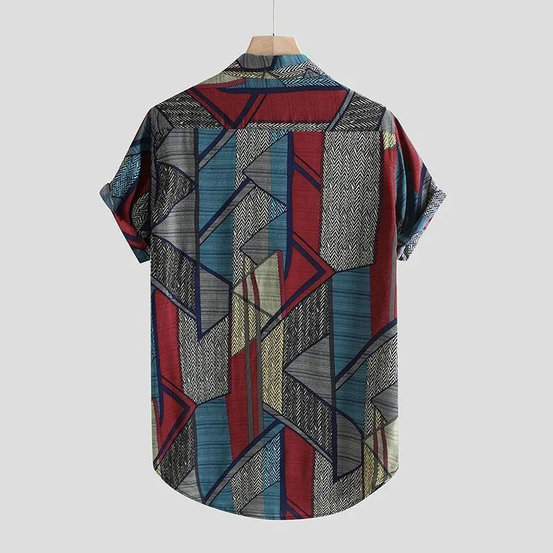 Colorful Striped Geometric Casual Shirt
