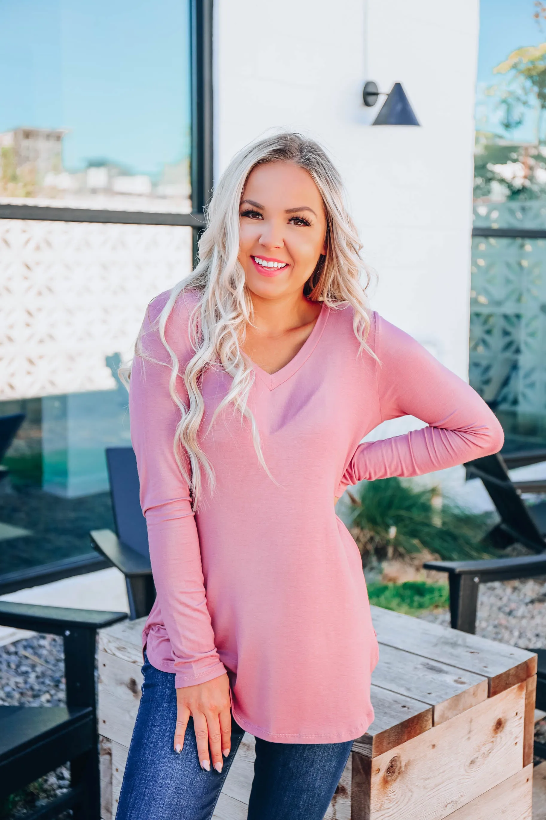 Easy Peasy Top - Lt. Mauve