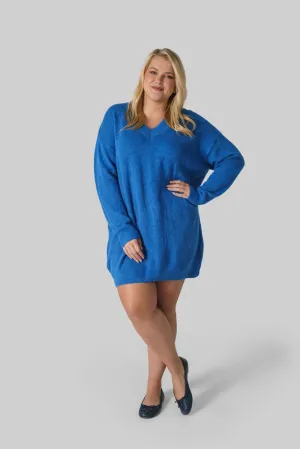FLUFFY V-NECK LONG JUMPER