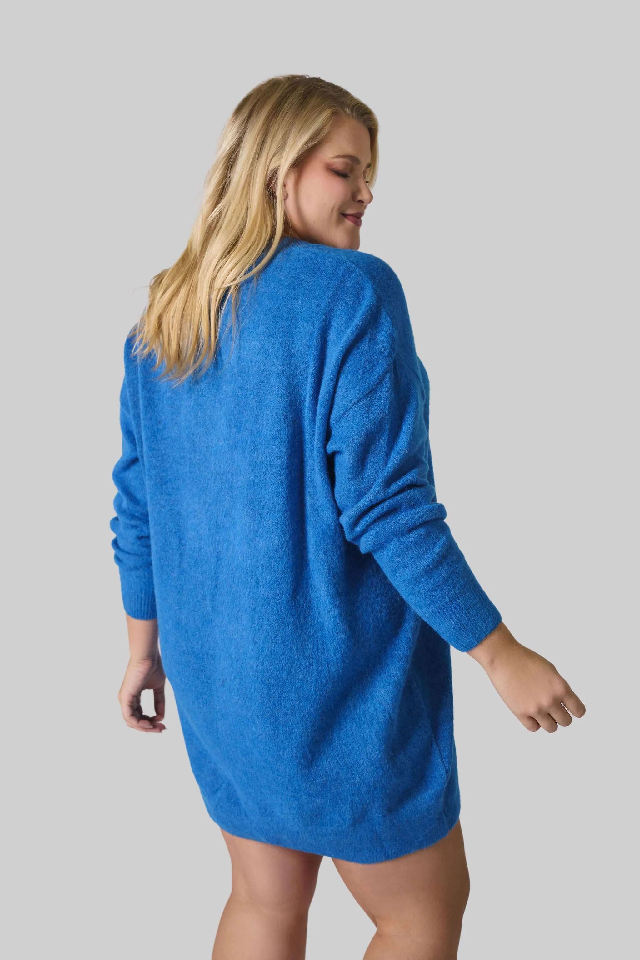 FLUFFY V-NECK LONG JUMPER