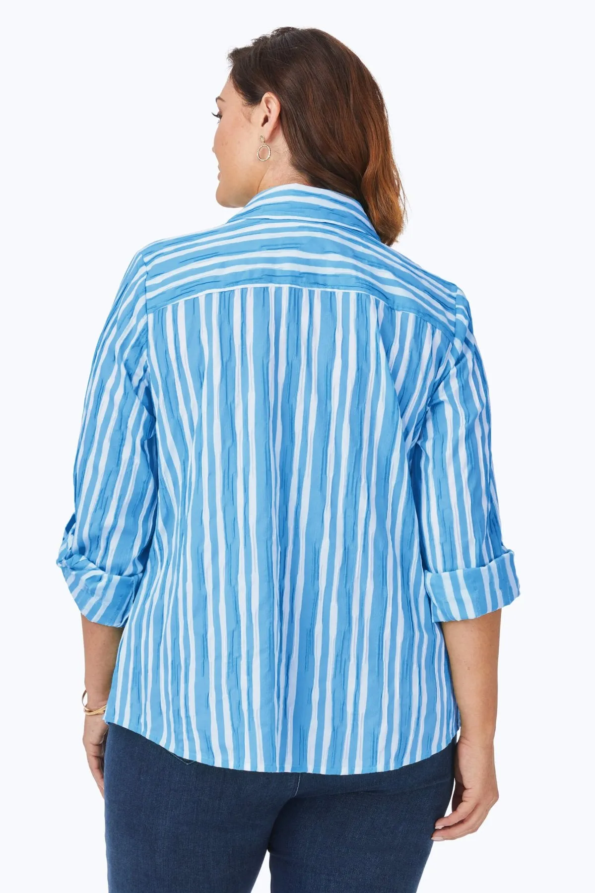 Hampton Plus Beach Stripe Crinkle Shirt