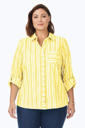 Hampton Plus Beach Stripe Crinkle Shirt