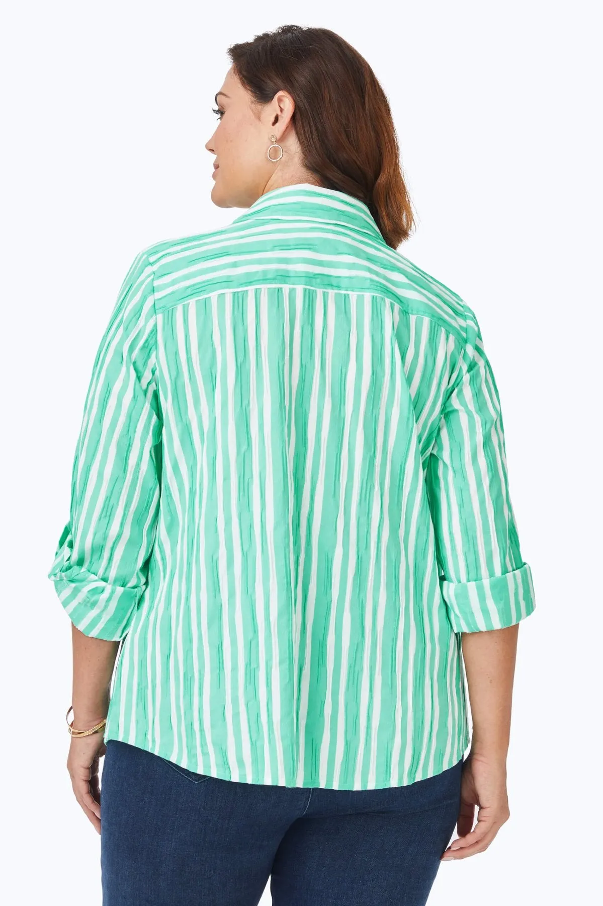 Hampton Plus Beach Stripe Crinkle Shirt