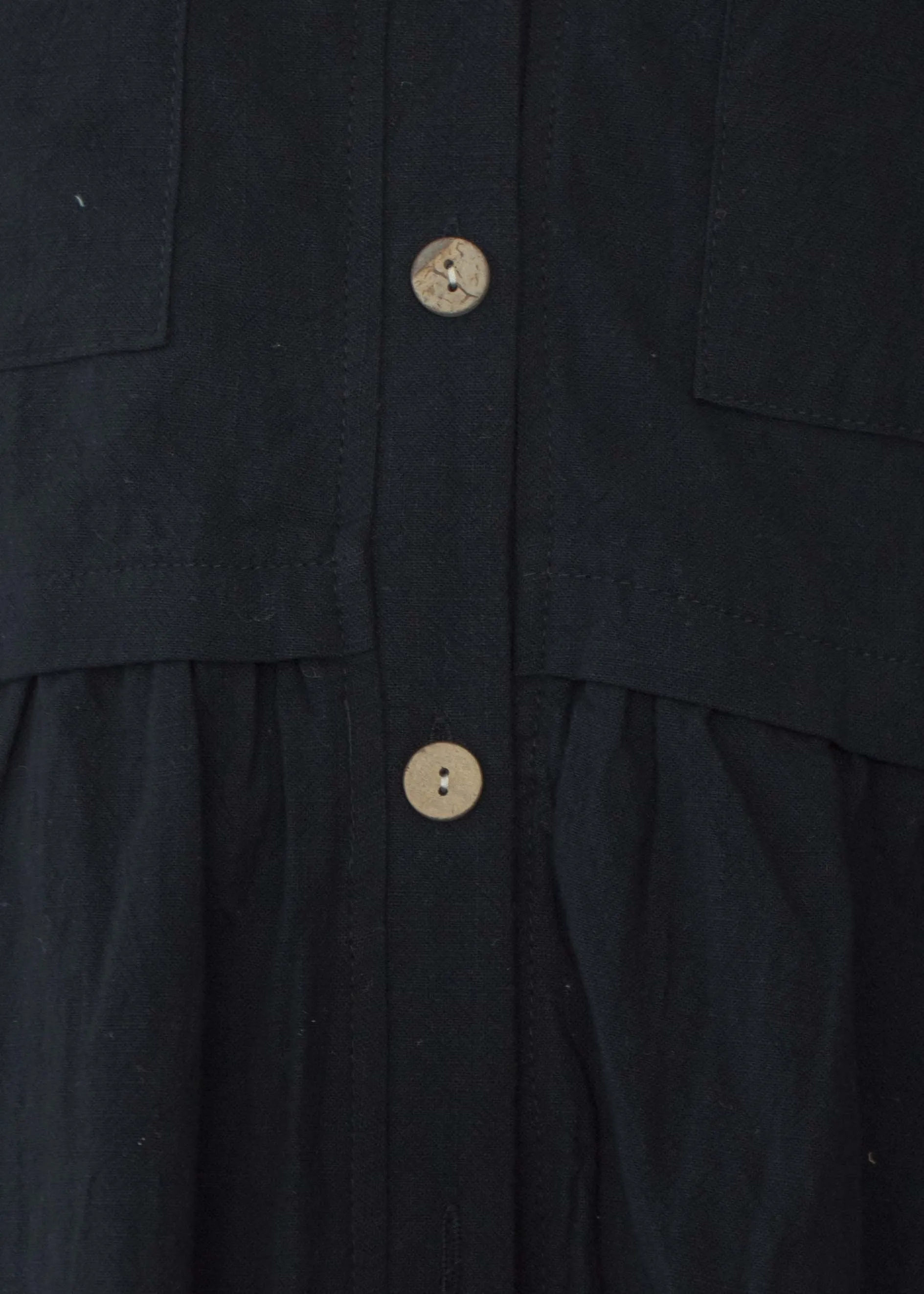 Laid Back Cotton Shirt Dress - Black