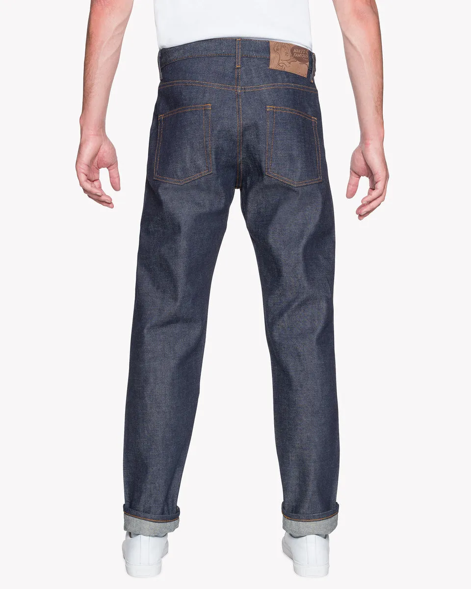 Naked & Famous Easy Guy Relaxed Tapered Mens Jeans - Dirty Fade Selvedge / Indigo