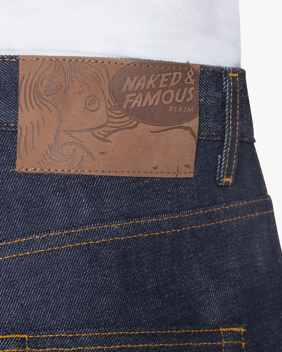 Naked & Famous Easy Guy Relaxed Tapered Mens Jeans - Dirty Fade Selvedge / Indigo