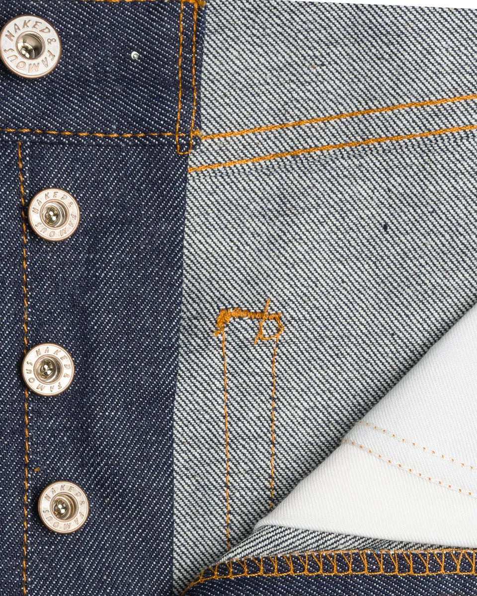 Naked & Famous Easy Guy Relaxed Tapered Mens Jeans - Dirty Fade Selvedge / Indigo