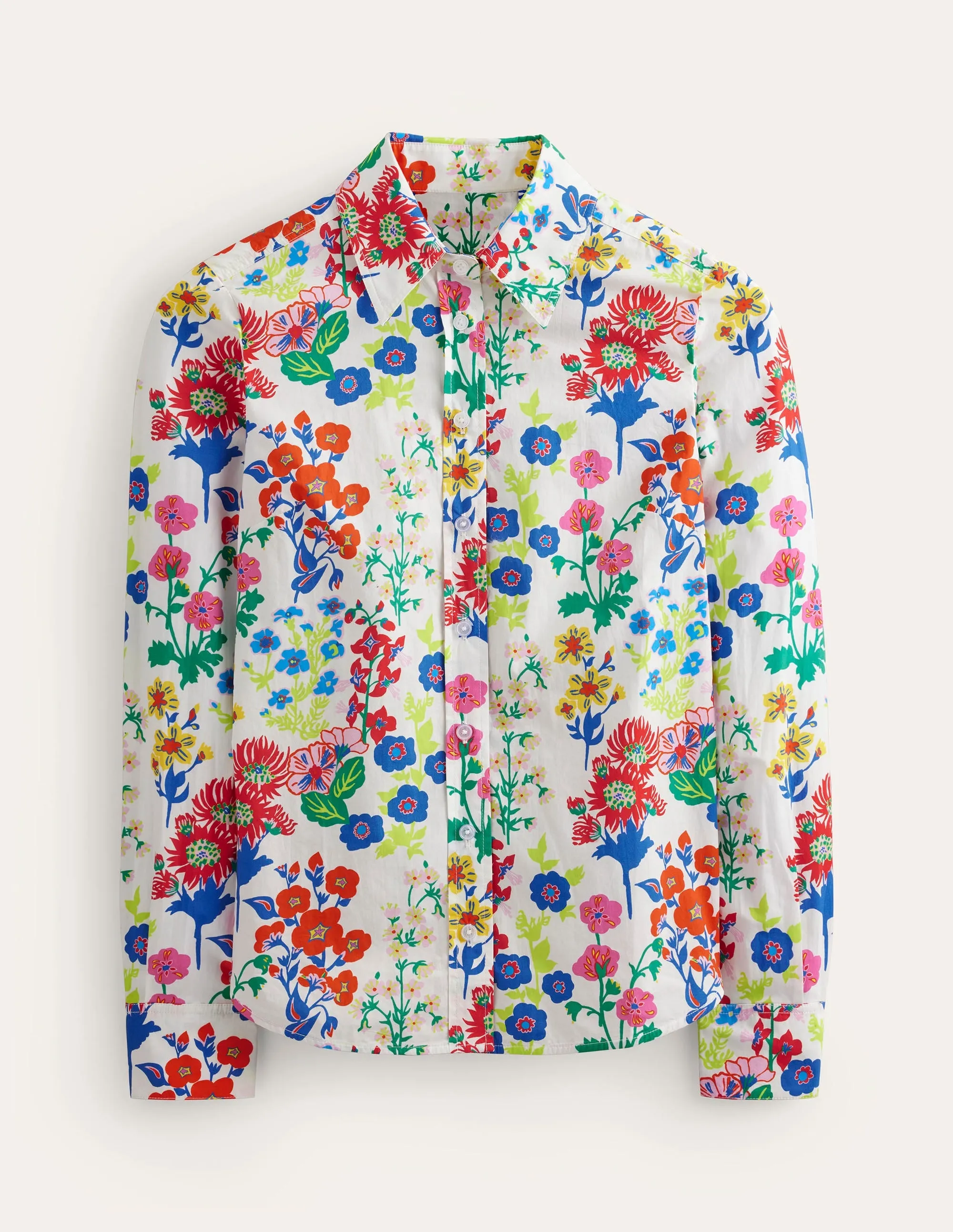Sienna Cotton Shirt-Multi, Wildflower Cluster