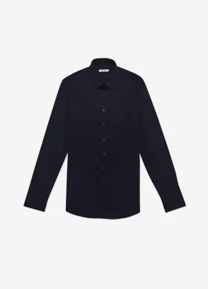 Stretch Cotton Poplin Shirt Navy