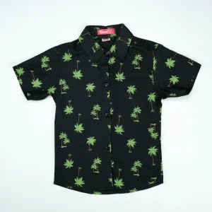 Tropical Palm Tree Print Short-Sleeve Shirt