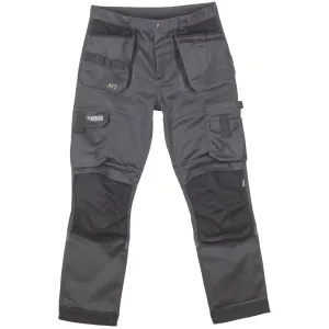 Work Trousers Mens Twisted Leg Black Grey Breathable Multi Pocket 30"W 31"L