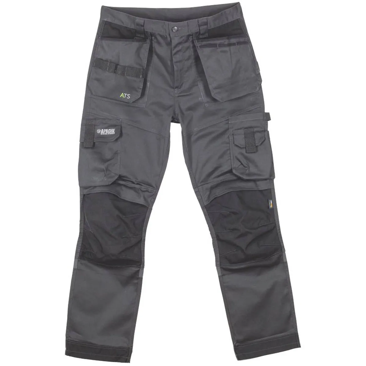 Work Trousers Mens Twisted Leg Black Grey Breathable Multi Pocket 30"W 31"L
